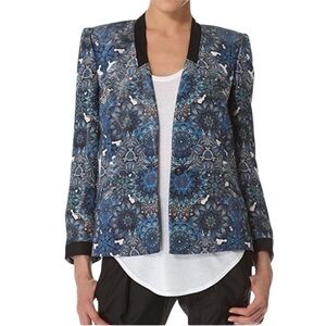 Helmut Lang Mandela Wet Print Jacket Size 0 NWT Blue Multi Oversized